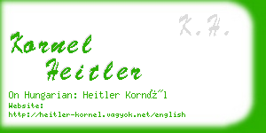 kornel heitler business card